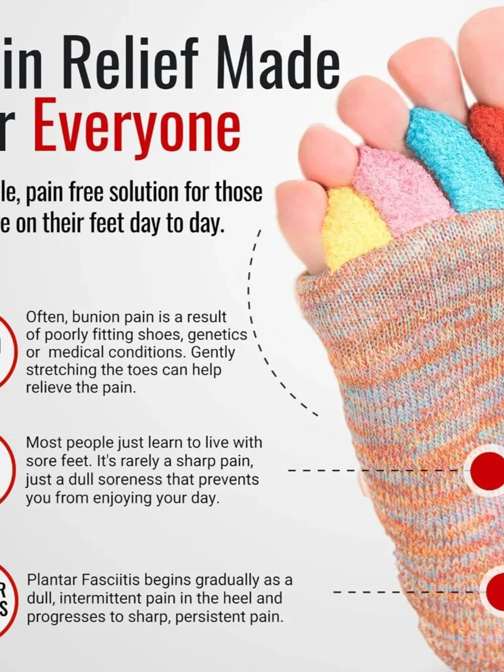 Foot Alignment Socks with Toe Separators for Men or Women